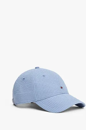 Tommy Hilfiger Seersucker baseballpet met Hilfiger-vlag