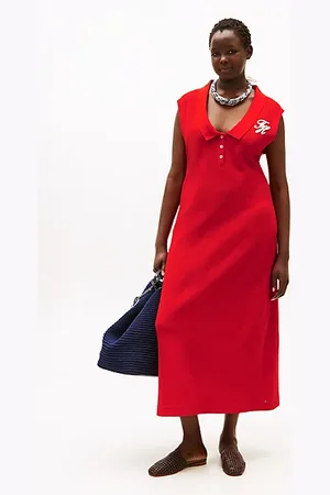 Tommy Hilfiger Curve The Runway Collection mouwloze midi-polojurk