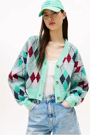 Tommy Hilfiger Cropped geruit vest met wol