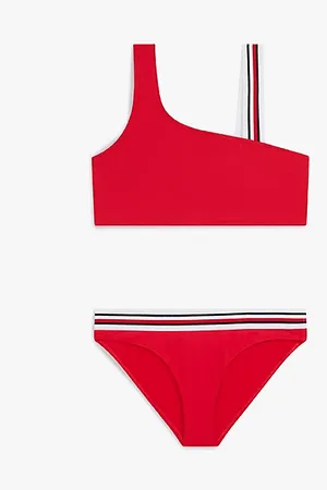 Tommy Hilfiger One-shoulderbikini met signature-streep