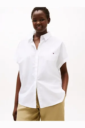 Tommy Hilfiger Curve poplin overhemd met korte mouwen
