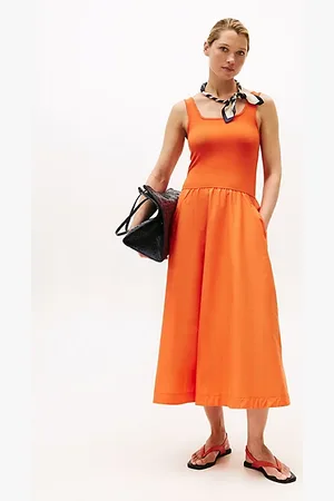 Tommy Hilfiger Slim fit and flare midi-jurk