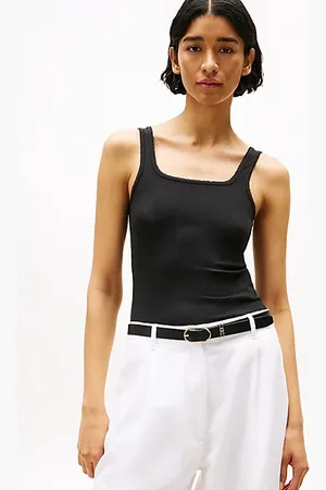Tommy Hilfiger Geribde tanktop met vierkante hals