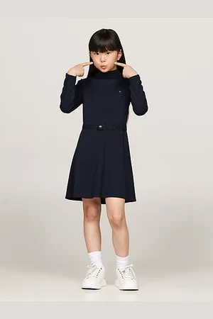 Tommy Hilfiger Extra slim jurk met ceintuur en lange mouwen