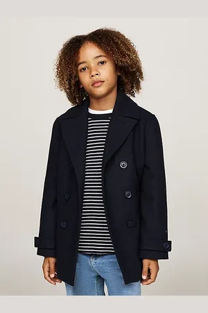 Tommy Hilfiger Gewatteerde double-breasted jas van wolmix