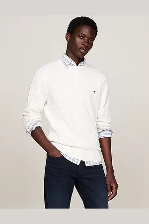 Tommy Hilfiger Kabelgebreide trui met ronde hals