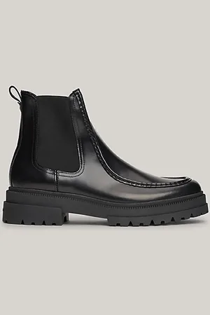 Tommy Hilfiger Lakleren Chelsea boot met chunky profielzool