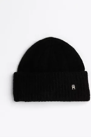 Tommy Hilfiger TH Monogram beanie met alpacawol