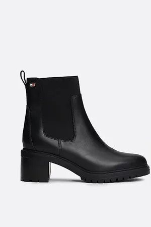 Tommy Hilfiger Leren Chelsea boot met geëmailleerde vlag