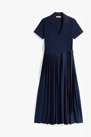 Tommy Hilfiger 1985 midi-wikkeljurk met polokraag