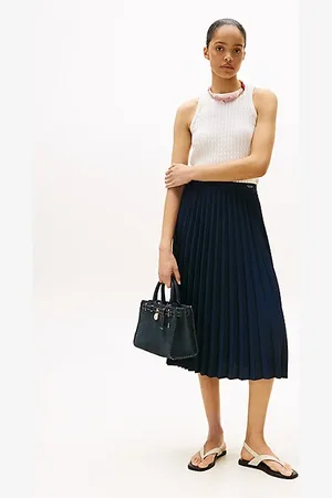 Tommy Hilfiger Midi-rok met plooien en logoband