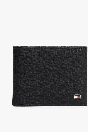 Tommy Hilfiger Leren bifold portemonnee met vlag