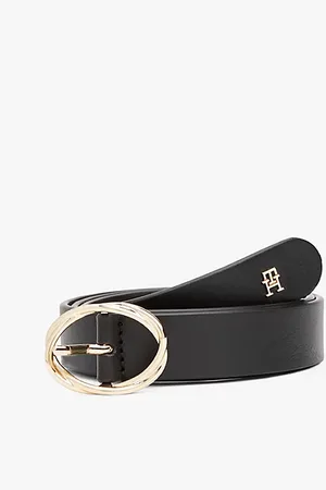 Tommy Hilfiger Chic leren riem met gedraaide gesp