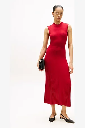 Tommy Hilfiger Mouwloze midi-sweaterjurk met zijde