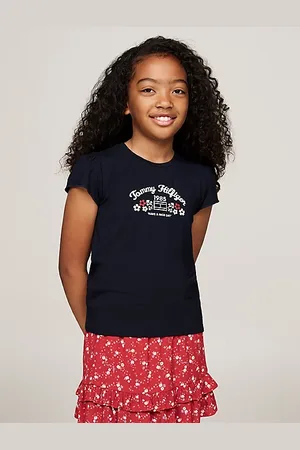 Tommy Hilfiger Slim fit T-shirt met logoprint met bloemen