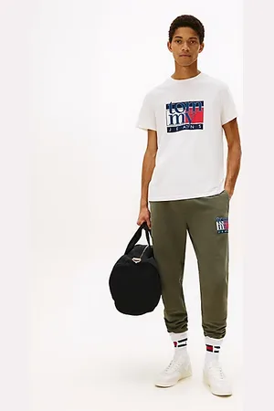 Tommy Hilfiger Slim fit terry jogger met vlaglogo