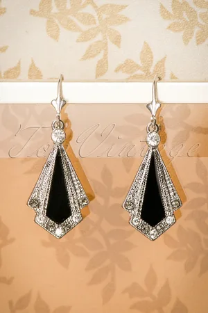 Lovely Art Deco emaille oorbellen