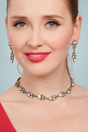 Lovely Crystal Diamond ketting in antiek
