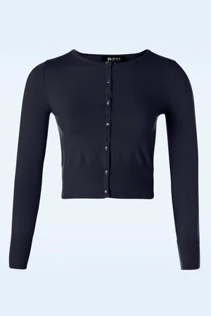 Mak Sweater Nyla cropped vest in marineblauw