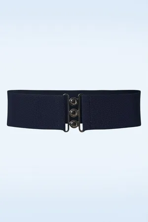 Banned Retro Lauren retro stretchriem in marineblauw
