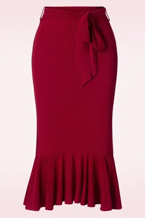 Vintage Chic Naomi Ruffle pencil rok in