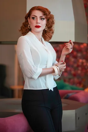 Glamour Bunny Business Babe Sophia Lee blouse in