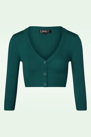 Mak Sweater Shela cropped vest in pauwgroen