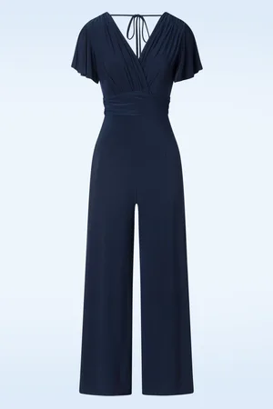 Vintage Chic Matilda jumpsuit in marineblauw