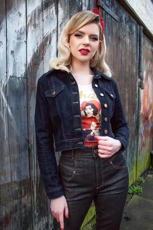 Rock-a-Booty Sadie jacket in donkerdenim