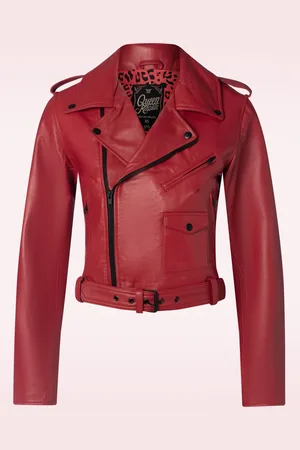 Queen Kerosin Marlon leren biker jas in