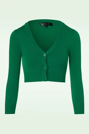 Mak Sweater Shela cropped vest in smaragdgroen
