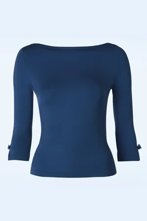 Banned Retro Modern Love Top in marineblauw