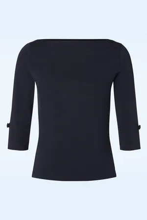 Banned Retro Oonagh-top in marineblauw