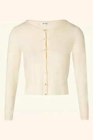 Mak Sweater Nyla cropped vest in ivoor