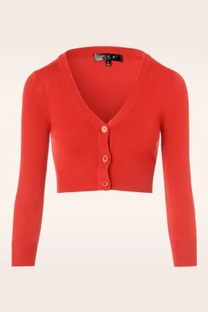 Mak Sweater Shela cropped vest in Fiesta Orange