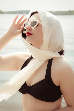 Esther Williams Klassieke bikinitop in effen