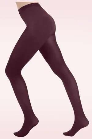 Pamela Mann Opaque panty van pruimrood