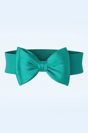 Banned Retro Wauw met de strikriem in blauwgroen blauw