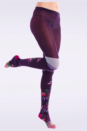 FIL DE JOUR Figue Floral maillots in paars