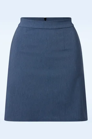 Vintage Chic Lina Bengaline A-Line rok in denim