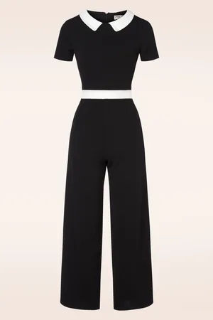 Vintage Chic Caro jumpsuit in zwart en wit