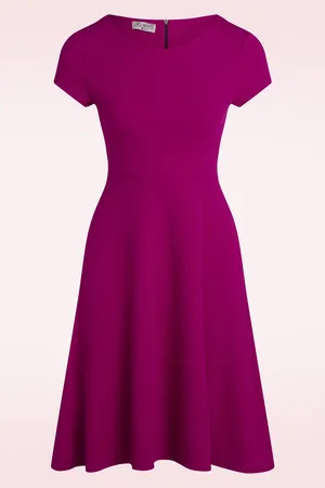Vintage Chic Azalea swing jurk in amarant