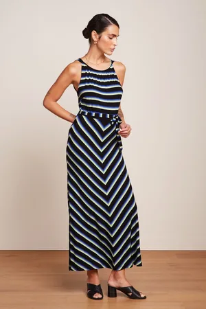 King Louie Hazel Embla Stripe maxi jurk in zwart