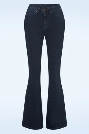 Cloud9 Dora Flared Jeans in mid blauw