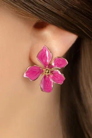 Day&Eve by Go Dutch Label Mirabelle Flower oorbellen in roze