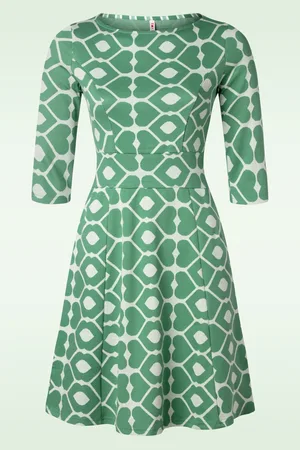 Blutsgeschwister Marine a Lula a-lijn jurk in Loving Kiss Green