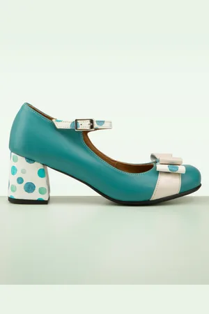Nemonic Nancy Circus pumps in aquablauw