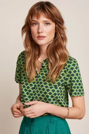 King Louie Maisie Touche blouse in beacon blauw