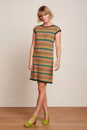 King Louie Delfina Penny zigzag jurk in zwart en multi