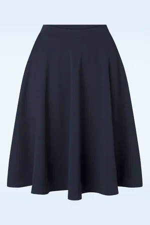 Vintage Chic Sheila swing rok in marineblauw